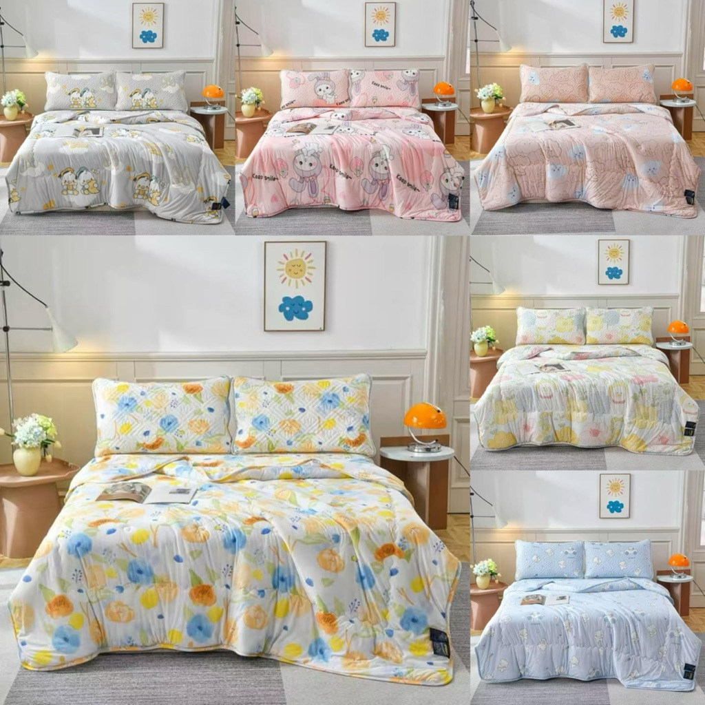 ผ้าห่มไหมน้ำแข็ง พร้อมส่ง 7*8ฟุต 215*235cm ผืนใหญ่ๆห่มเย็นสบาย เนื้อผ้าดีมากๆ