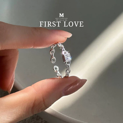 MEET💕แหวนเงิน 925 First love แหวนเพชร แหวนเงินสวยๆ แหวนปรับขนาดได้ แหวนผู้หญิง แหวนมงคล แหวนแฟชั่น
