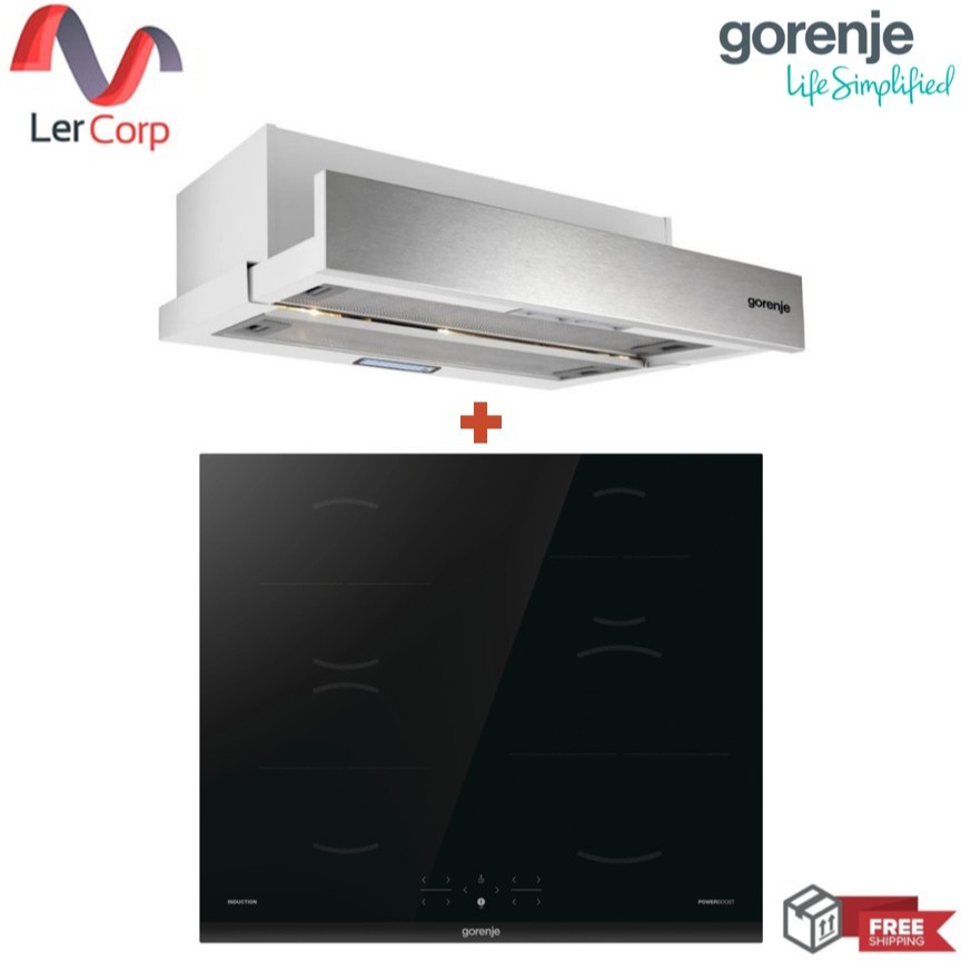 (Gorenje) เครื่องดูดควันสลิมไลน์ 60 ซม. TH60REX + เตาไฟฟ้า induction 4 Zones 60 ซม. ควบคุมแบบสัมผัส 