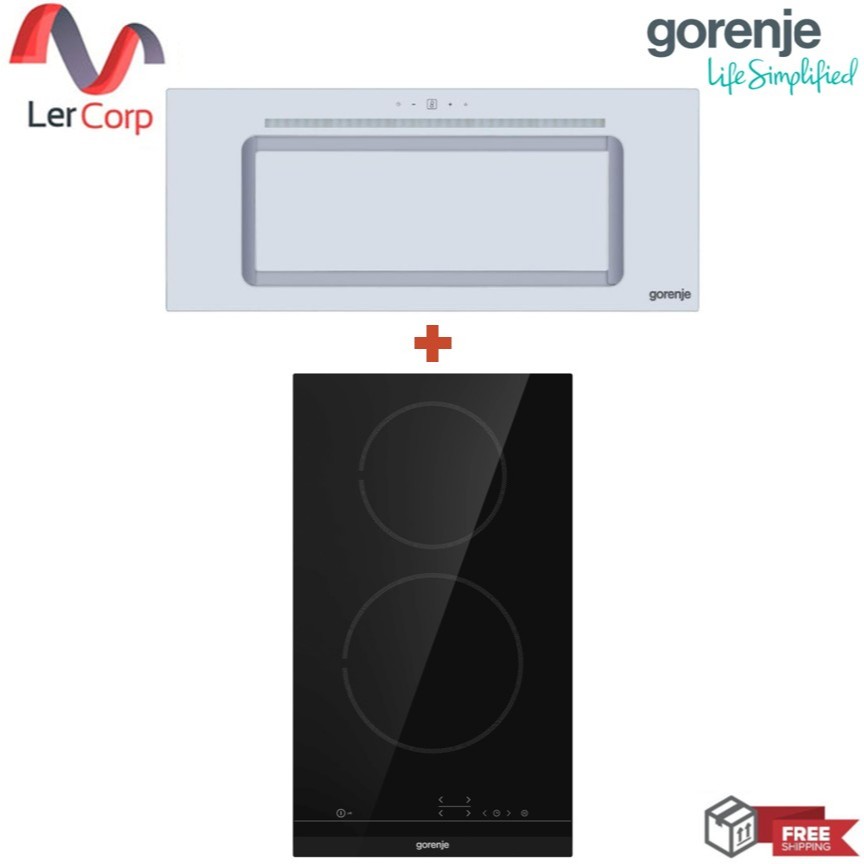 (Gorenje) เครื่องดูดควันฝังใต้ตู้ WHU52-TH + เตาไฟฟ้า 30 เซ็นติเมตร ECT321BCSC