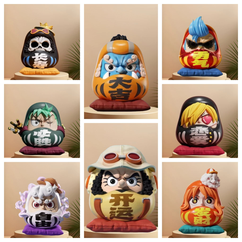 daruma one piece วันพีช ลูฟี่ Zoro figure กล่องสุ่ม One Piece ตุ๊กตาโมเดล อุปกรณ์ตกแต่งรถยนต์