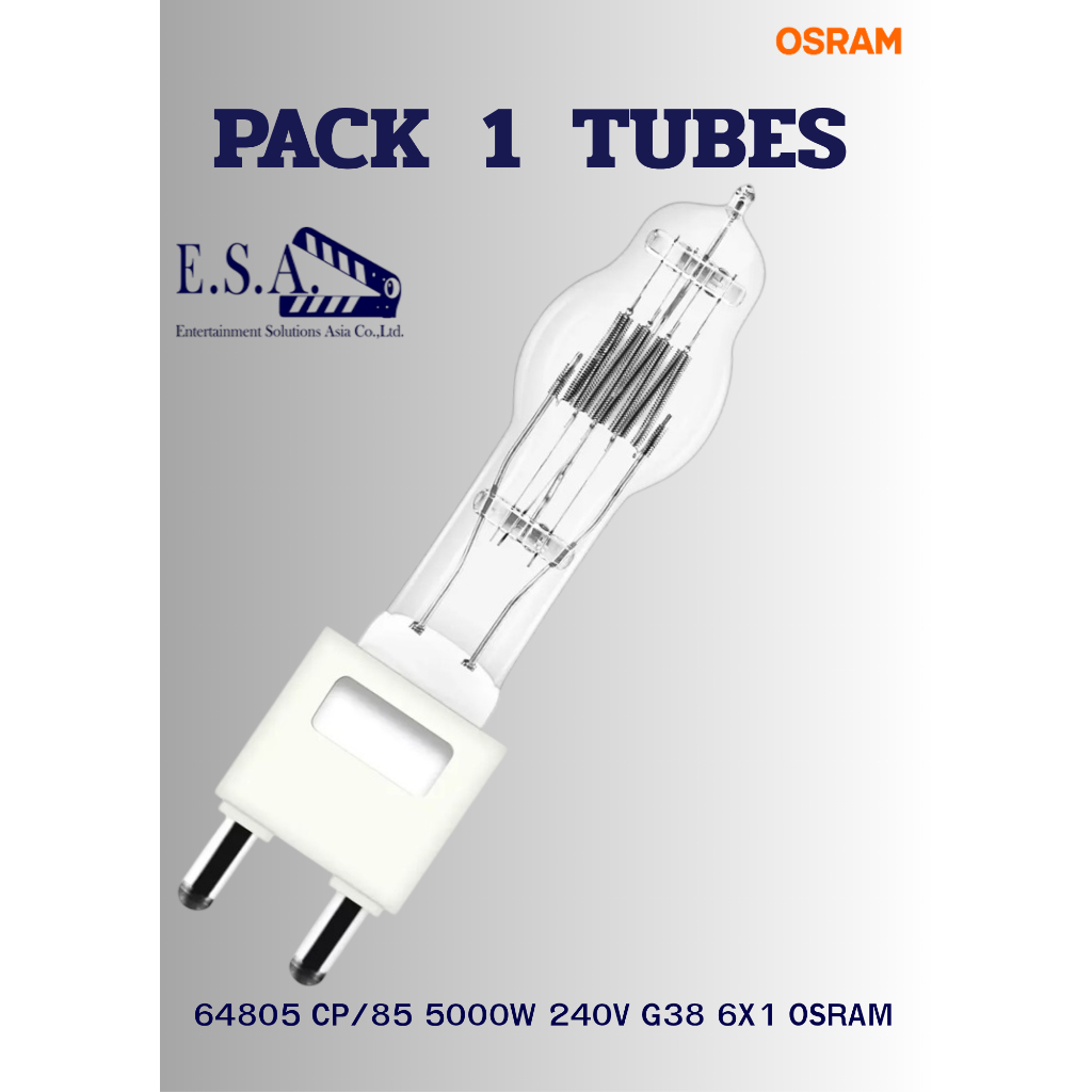หลอดไฟแพ็ค1หลอด 64805 CP/85 5000W 240V G38 6X1 OSRAM