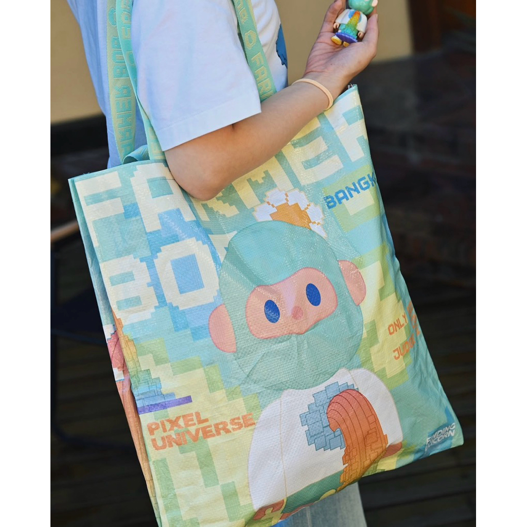 พร้อมส่ง🇹🇭กระเป๋า Shopping ลุงบ๊อบ FARMER BOB Bangkok limited woven bags ของแท้
