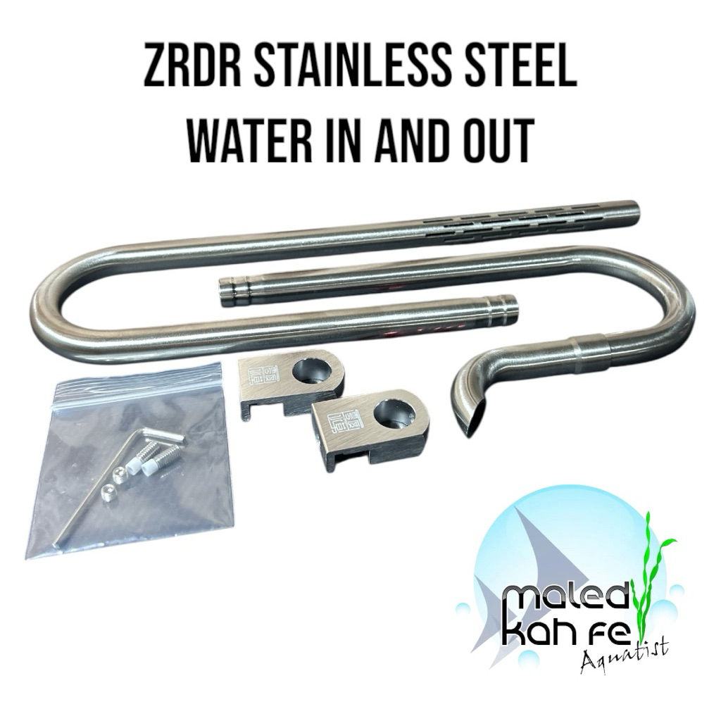 รุ่นใหม่ ท่อคู่ ZRDR STAINLESS STEEL WATER IN AND OUT สำหรับน้ำเข้าออกกรอง สแตนเลส ขนาด 13 มม และ 17 มม พร้อมตัวจับท่อ