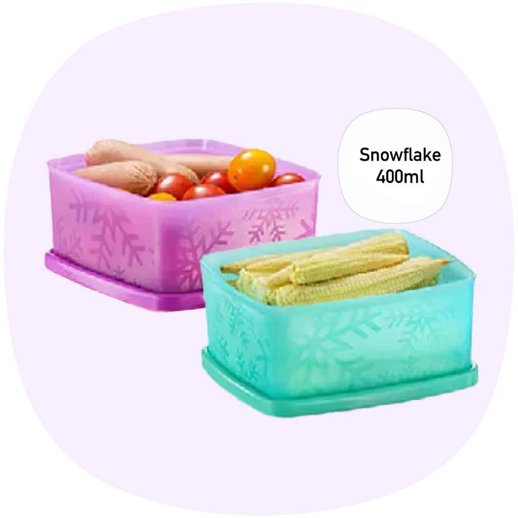 Tupperware รุ่น Snowflake Square Round แช่แข็ง/แช่เย็นได้ อาหารคงความสดยาวนาน
