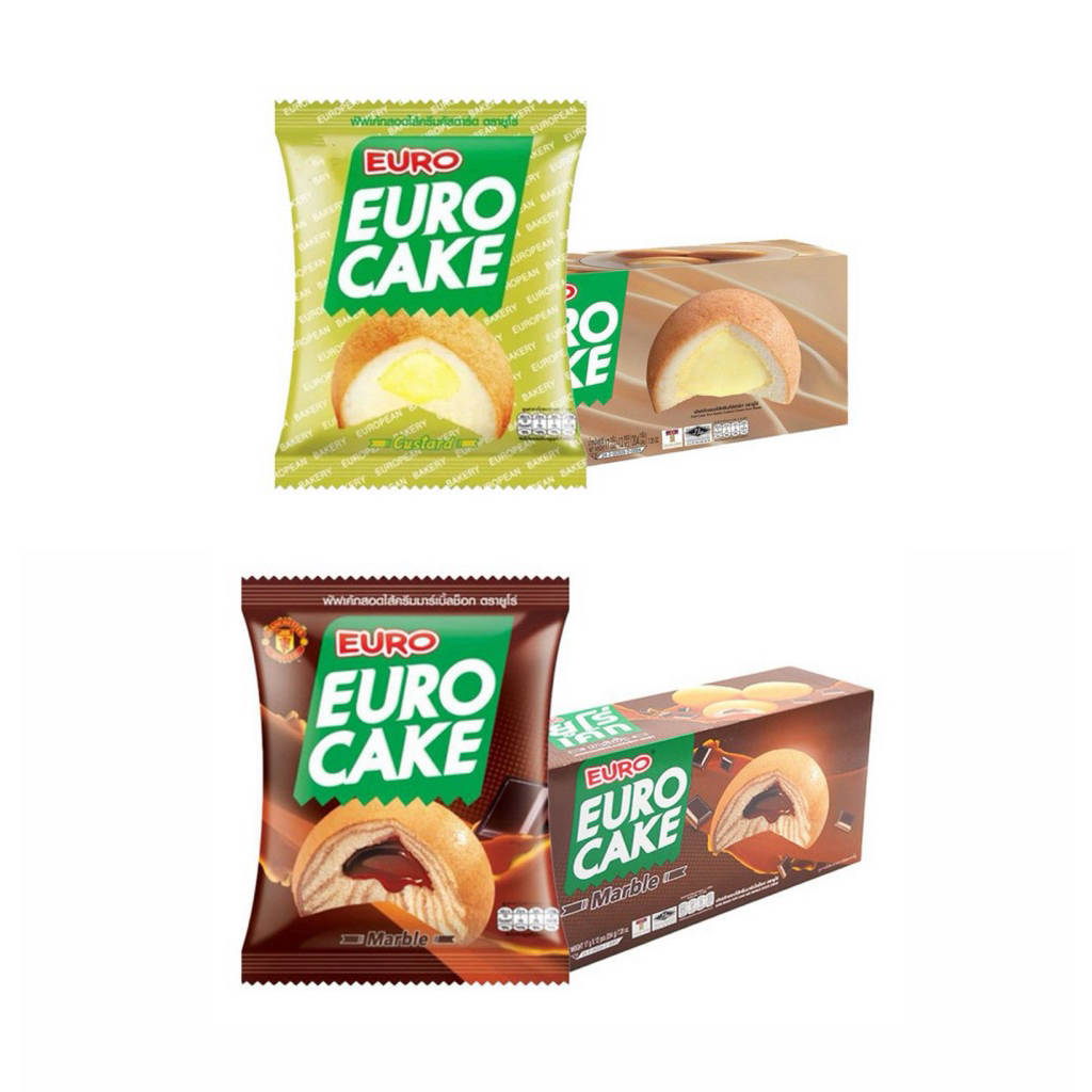 ยูโร่ EURO Cake พัพเค้ก สอดไส้ครีม 17ก.12ชิ้น