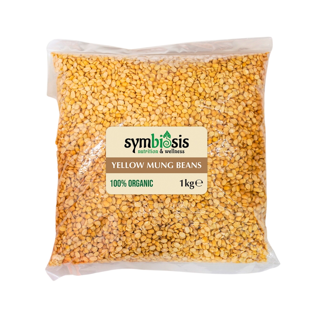 SYMBIOSIS | Organic/Bio Mung Beans Hulled 1Kg | Gluten-Free | High Protein | Fiber-Rich