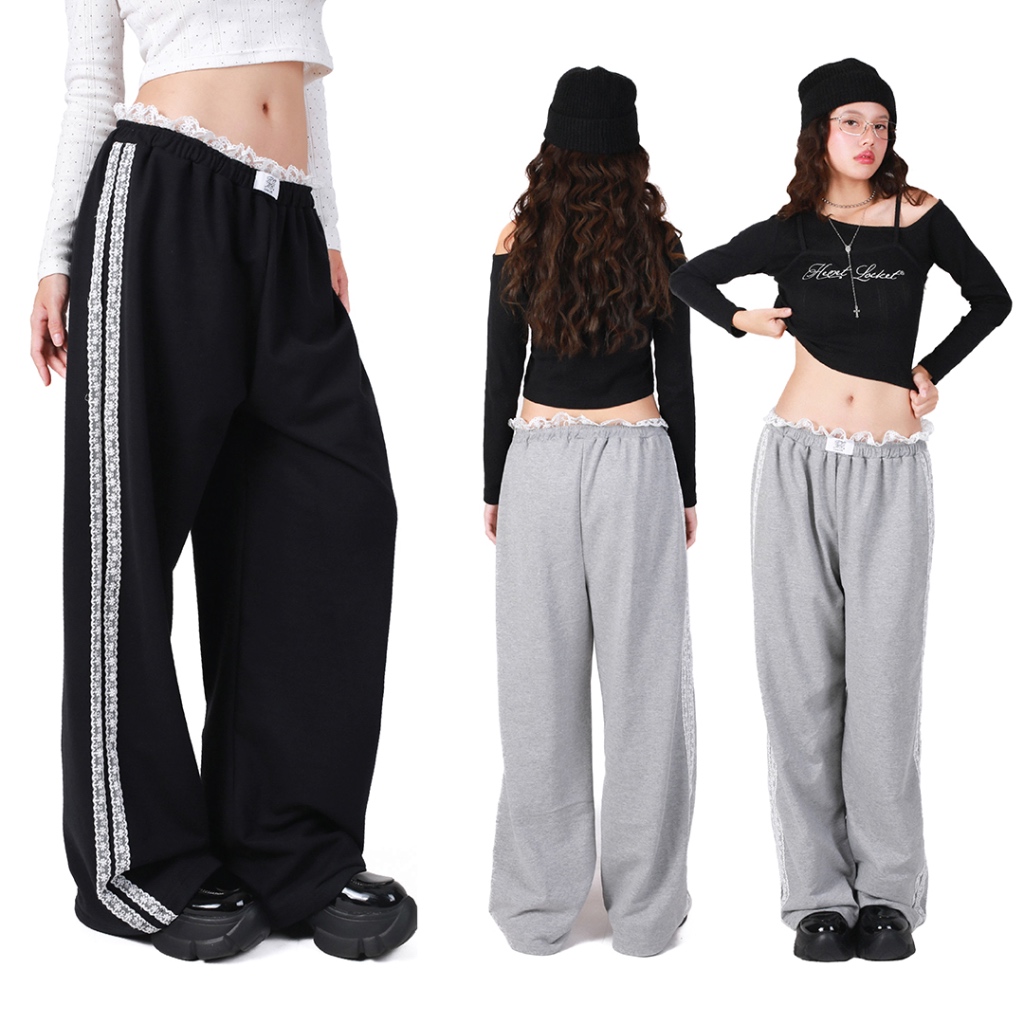 kome.offi กางเกงวอร์มแถมลูกไม้ รุ่น amelia sweatpants