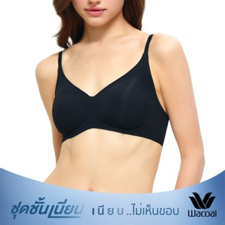 Wacoal Mood ชุดชั้นเนียน บราไร้โครง รุ่น MM1Y17 สีดำ (BL)