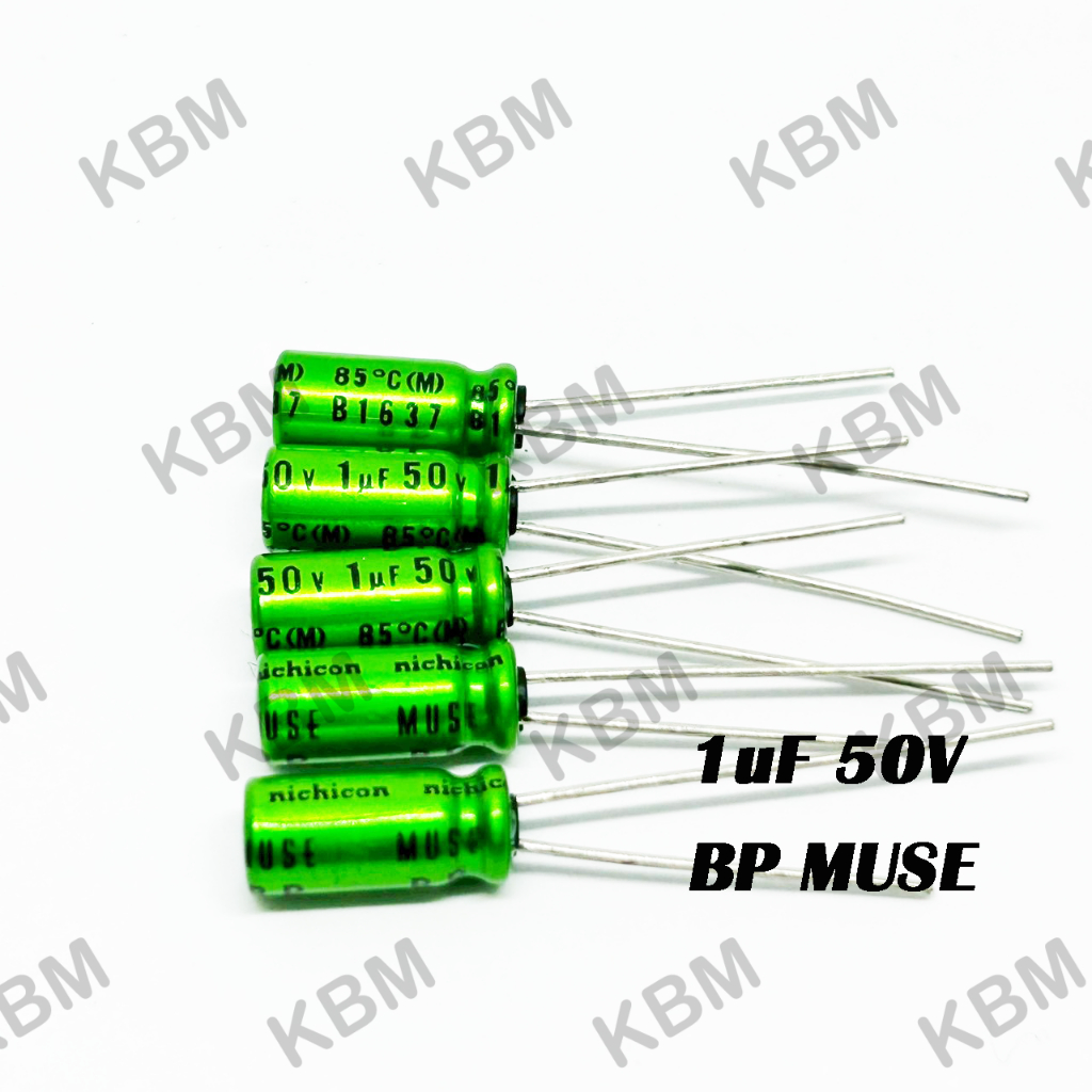 Capacitor (คาปาซิเตอร์) 1uF50V 1uF1uF50V50V Nichicon BP MUSE  green ไม่มีขั้ว