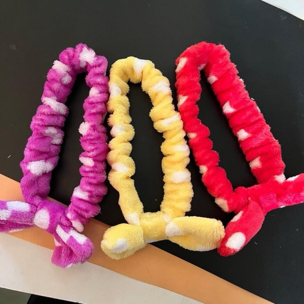 (สินค้ายกโหล 12 เส้น) No.1136 ที่คาดผม โบว์ผูกผม โบว์คาดผม ผ้าคาดผม กิ๊ฟช็อป ยางรัดผม คละสีคละลาย หนึ่งโหล 12 ชิ้น