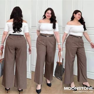 Moonpants กางเกงทำงานสาวอวบ กระดุมหน้าสไตล์สาวออฟฟิศ (ZAZA PANTS) Moonstonechubbyhouse [ Code: 0006 ]