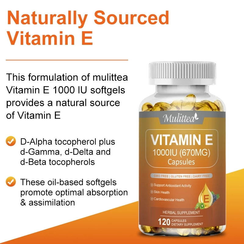 MULITTEA Vitamin E Capsules ปกป้องเซลล์ ส่งเสริมสุขภาพผิว thumbnail 3