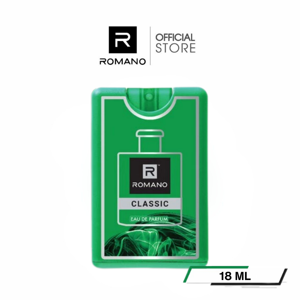 ROMANO EAU DE PARFUM CLASSIC 18 ML / โรมาโน่ น้ำหอม EDP คลาสสิค 18 มล. (น้ำหอมผู้ชาย, หล่อสะกดใจ)
