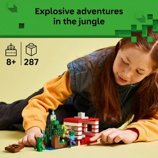 LEGO Minecraft 21275 The TNT Jungle House (287pcs.), Building Blocks, Kids Toy