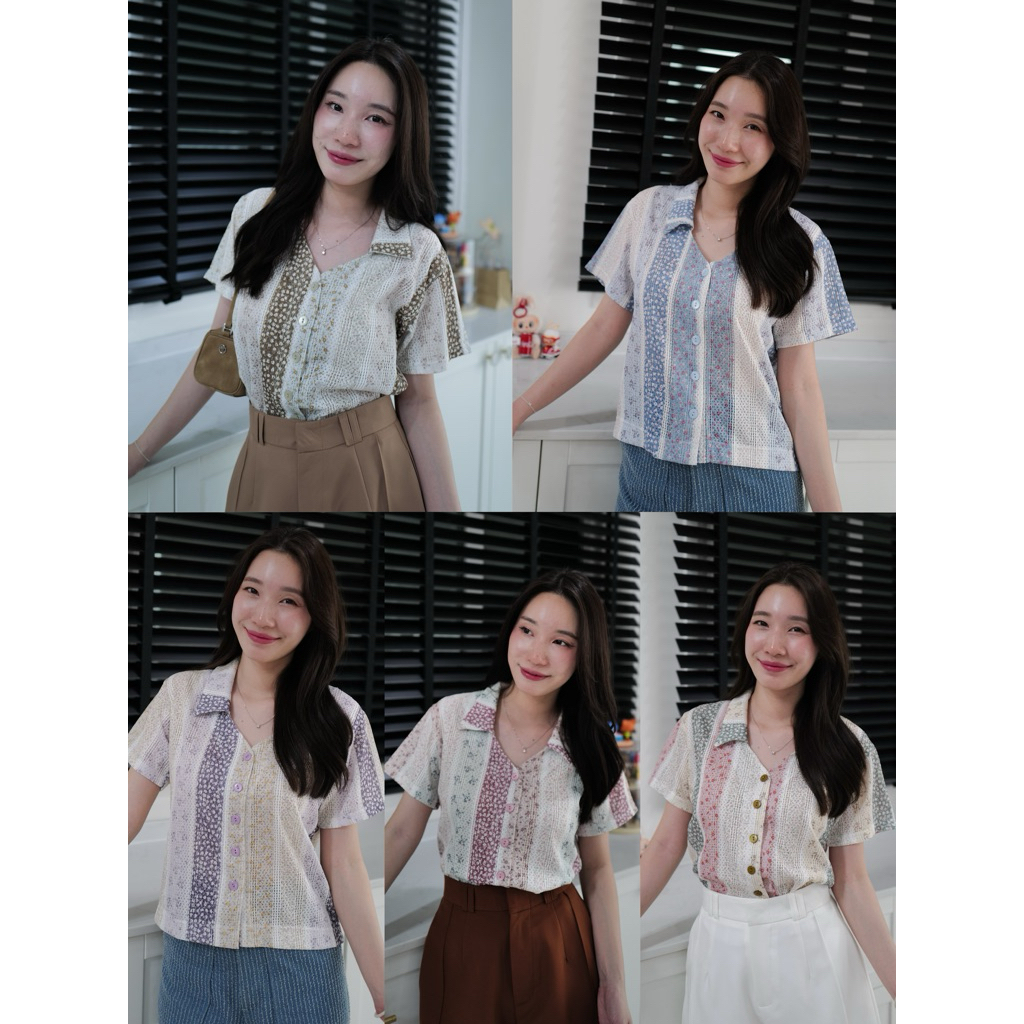 เสื้อคอปก คอวี   FLOWER – โปรปัง