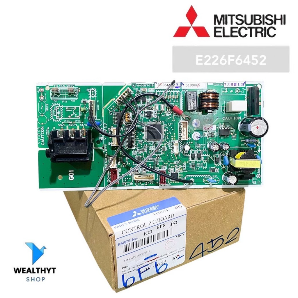 E226F6452 แผงวงจรแอร์ Mitsubishi Electric แผงบอร์ดแอร์มิตซูบิชิ บอร์ดคอยล์เย็น รุ่น MSY-GY18VF-TH1, 