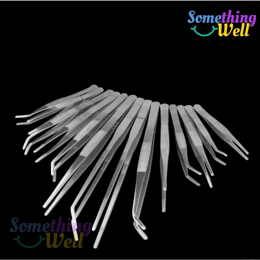 ฟอร์เซป forceps สแตนเลส แบบตรงและงอ สำหรับปลูกพืชน้ำ ผสมเกสร ให้อาหารสัตว์เลี้ยง