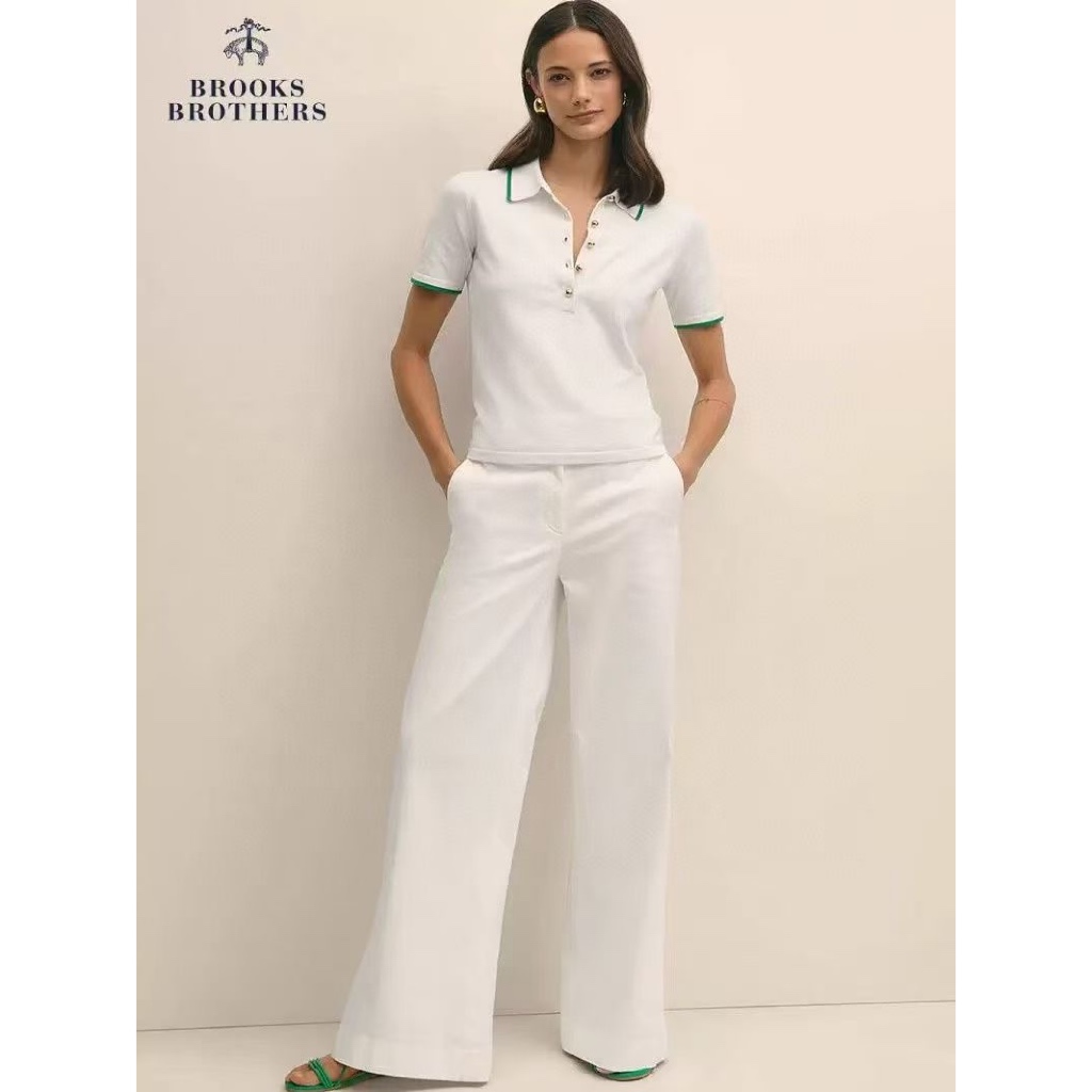 do** เสื้อคอโปโล brooksbrothers Tipped Polo Sweater in Silk Blend มี 2 สี สินค้าใหม่ ของแท้