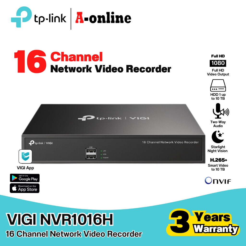 TP-LINLK VIGI NVR1016H VIGI 16 Channel Network Video Recorder