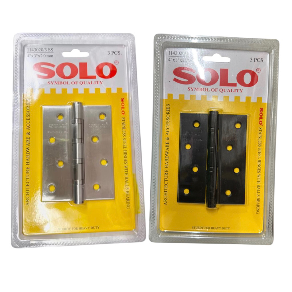 บานพับประตูSOLO ขนาด4”x3” สแตนเลส (บรรจุแพ็คละ3ตัว) ราคาถูก Shopee Lazada