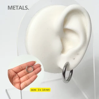 METALS ต่างหูห่วง Chunky Hoop 3 mm สแตนเลส (WATERPROOF) EH14-02