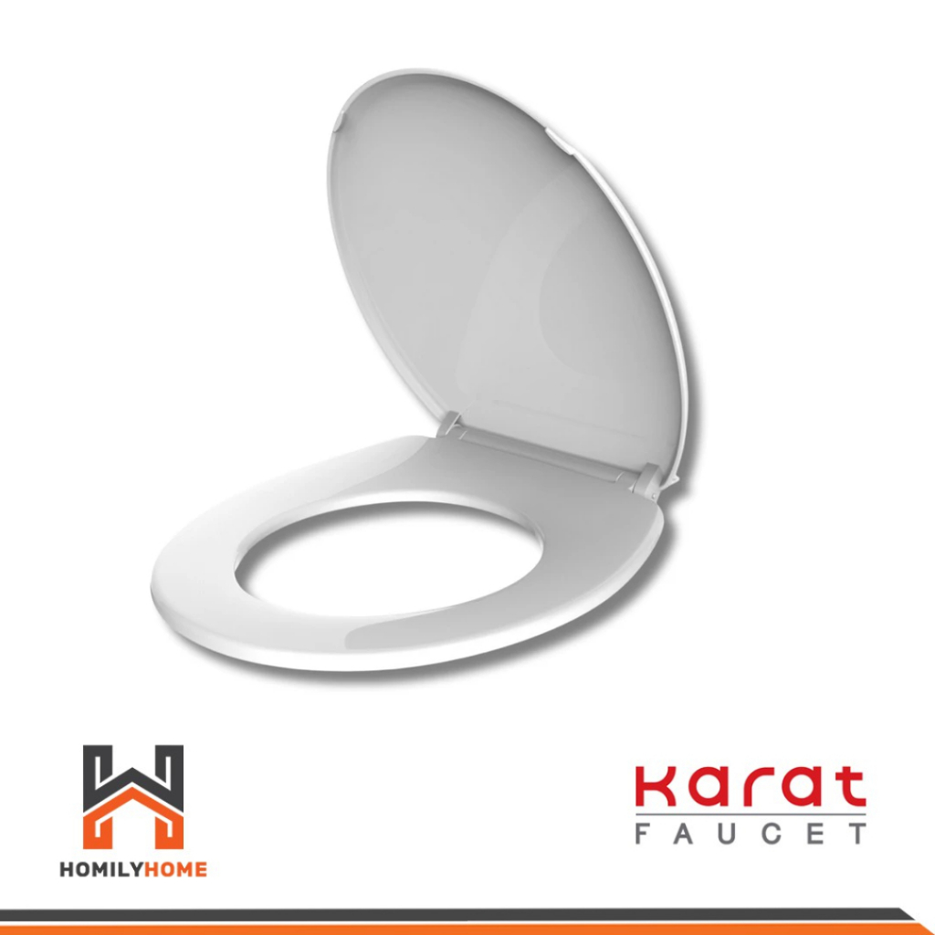 Karat Faucet ฝารองนั่งชักโครก รุ่น ECP-01-301-11 แบบธรรมดา สีขาว ฝาชักโครก ฝารองนั่ง ฝารองนั่งอเนกปร