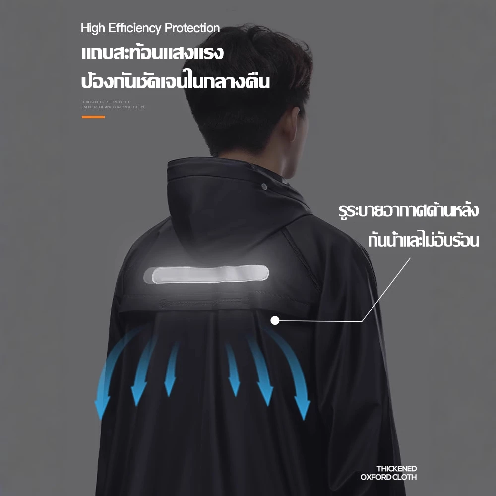 ชุดกันฝน EVA นิ่มถาวร ไม่แข็ง ผู้ใหญ่ หมวกติดเสื้อ thumbnail 6