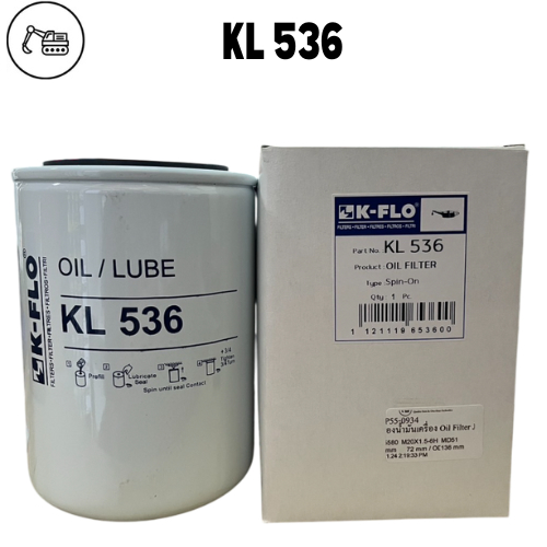 กรองน้ำมันเครื่องJX0810 ยี่ห้อ K-FLo KL 536 เทียบ1N4402 P550934 SFO 7309 SFO 3661 SFO 0809 SFO 0102 
