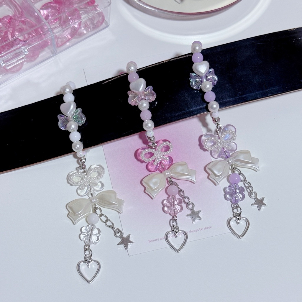 ♡‧₊ สายรัดเข็มขัดลูกปัด ที่รัดเข็มขัด นักเรียน นักศึกษา น่ารัก butterfly pearl 🎀