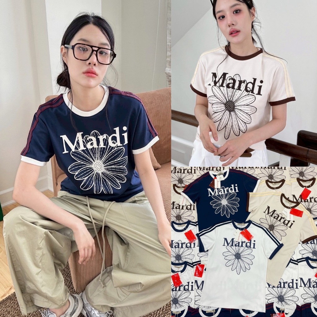 🍊 VL เสื้อยืด ลายดอกไม้แบรนด์สุดฮิต  ผ้ายืดหยุ่น ทรงสวย ใส่สบาย