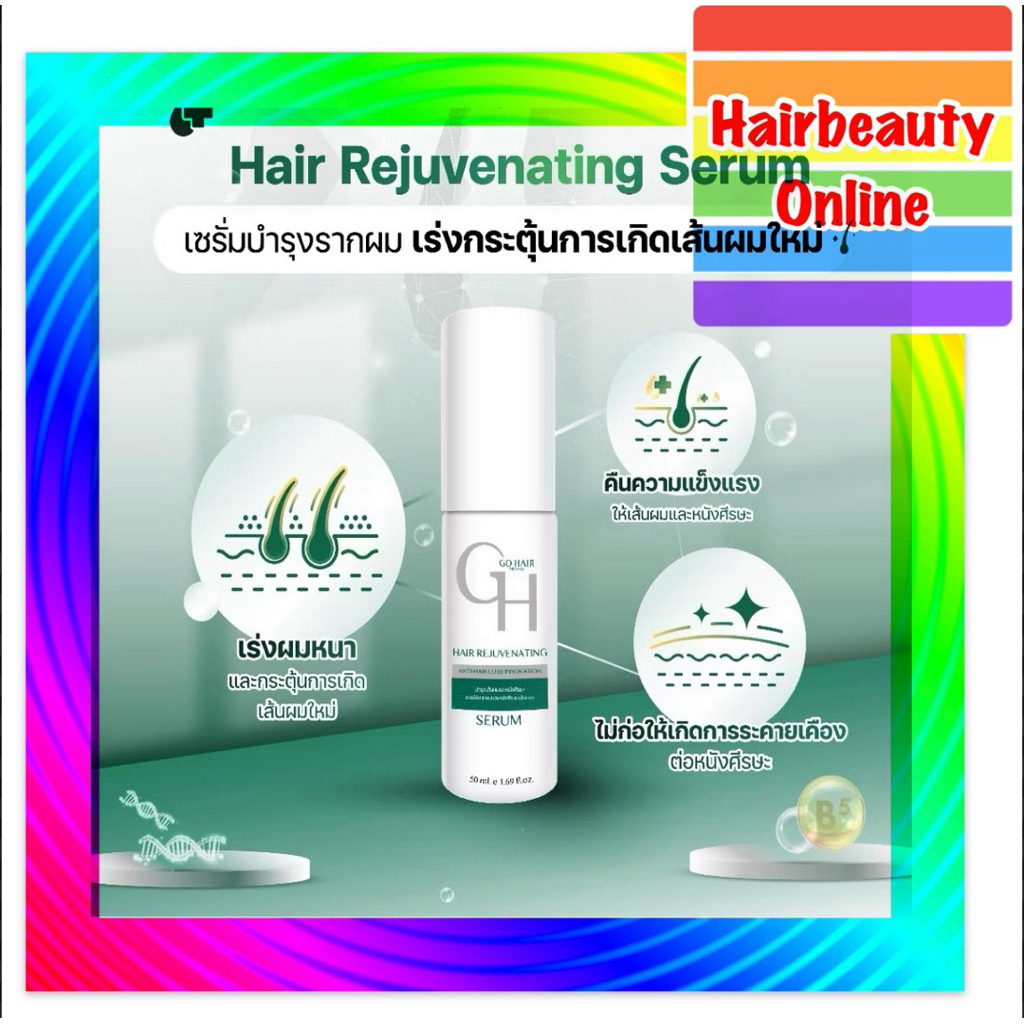 #โกแฮร์ #เซรั่ม #Gohair Rejuvenating #serum 50ml.ลดหลุดร่วง เร่งผมยาว เสริมสร้างผมเกิดใหม่