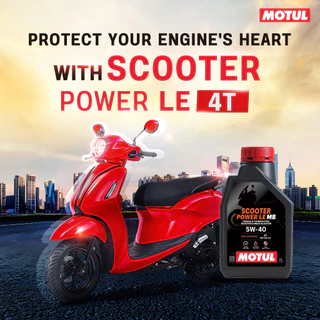 *ซื้อคู่คุ้มกว่า* Motul Scooter Power LE 5w-40 + น้ำมันเฟืองท้าย Motul