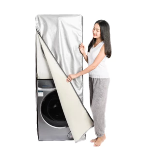 ผ้าคลุมเครื่องซักผ้า วางซ้อน ขนาด 60x62x170 ซม.(หนังPVC Sponge Leather )🚛พร้อมส่ง