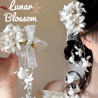Lunar Blossom🌸กิ๊บติดผมลายดอกไม้🌸กิ๊บติดผมดอกลิลลี่ออฟเดอะวัลเลย์จำลอง ตกแต่งผมสไตล์เกาหลีแฮนด์เมด