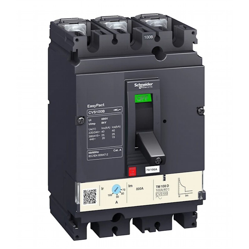 CVS100B /  CVS100F 3P เมนเบรคเกอร์ main breaker 11.2A - 100A  SCHNEIDER