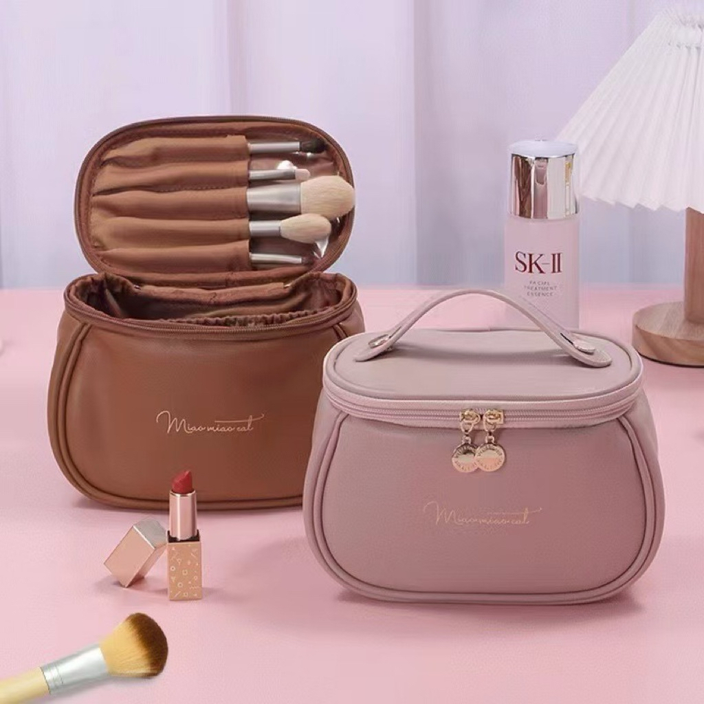 (พร้อมส่งจากไทย)กระเป๋าเครื่องสำอาง หนัง PU ทรงสี่เหลี่ยม เหมาะกับการเดินทาง(GC-176)