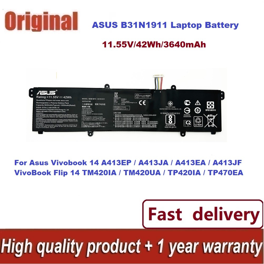 ✨Asus B31N1911 Battery For Asus VivoBook 14 A413EP A413JA / VivoBook 15 M1502IA X1502ZA แบตเตอรี่