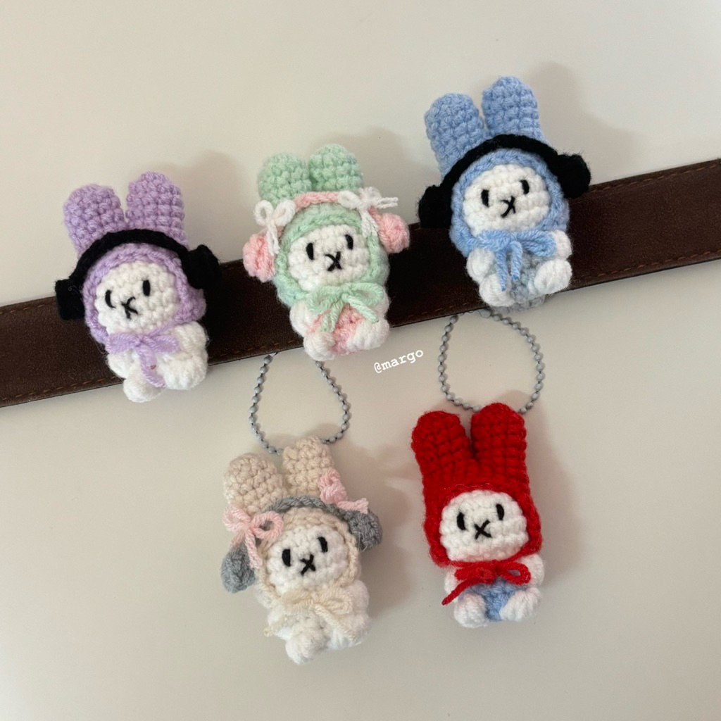สายรัดเข็มขัด/พวงกุญแจน้องกระต่ายมิฟฟี่ , miffy สายรัดเข็มขัดไหมพรม [จัดส่งภายใน 3-5 วัน]