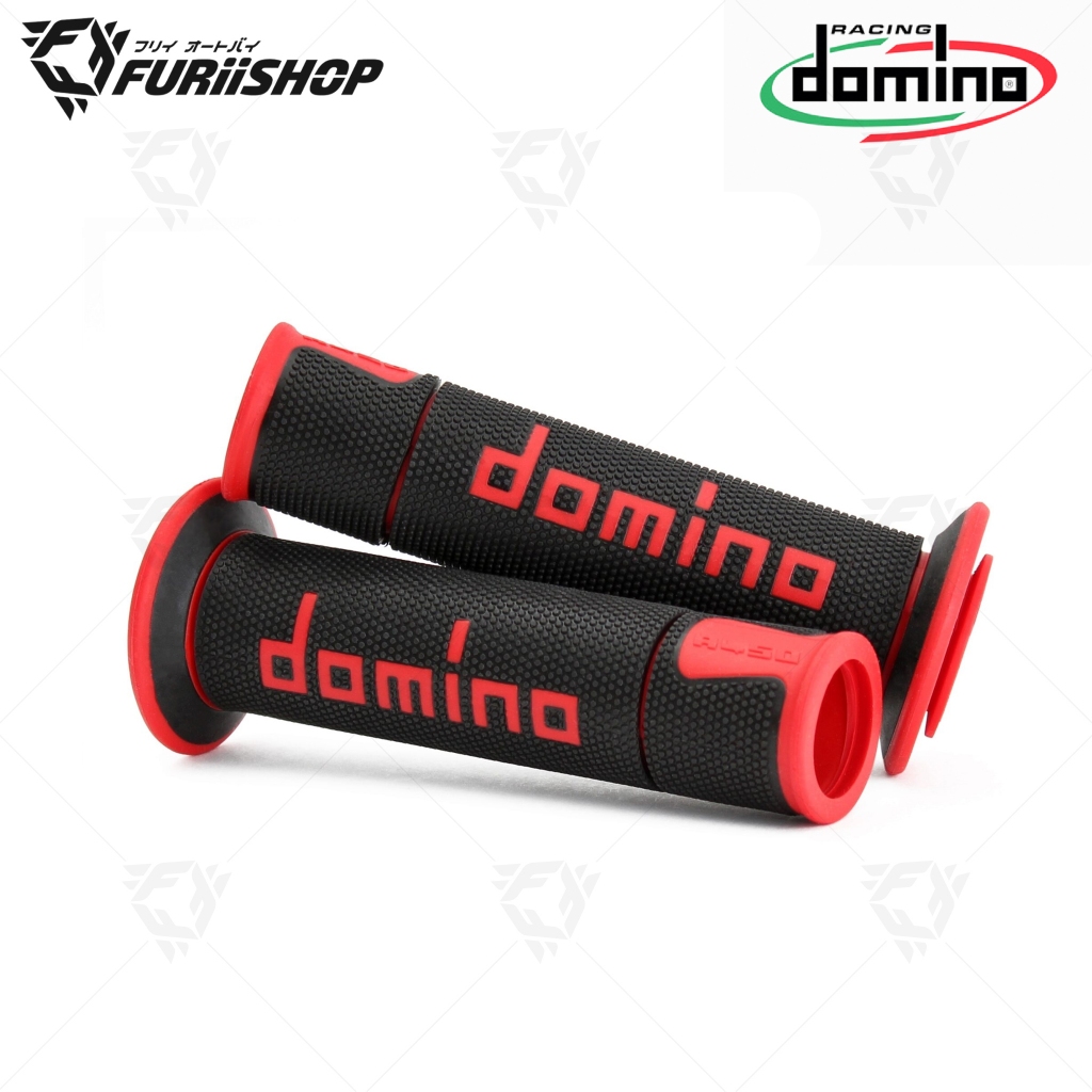 ปลอกแฮนด์ DOMINO A450 ปลายเปิด ดำ-แดง