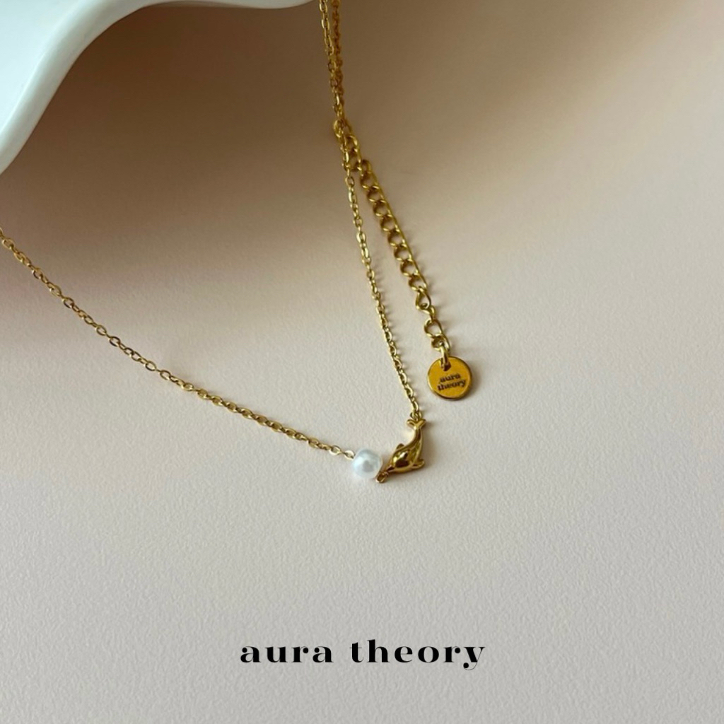 สร้อยสแตนเลส aura theory pearl and dolphin