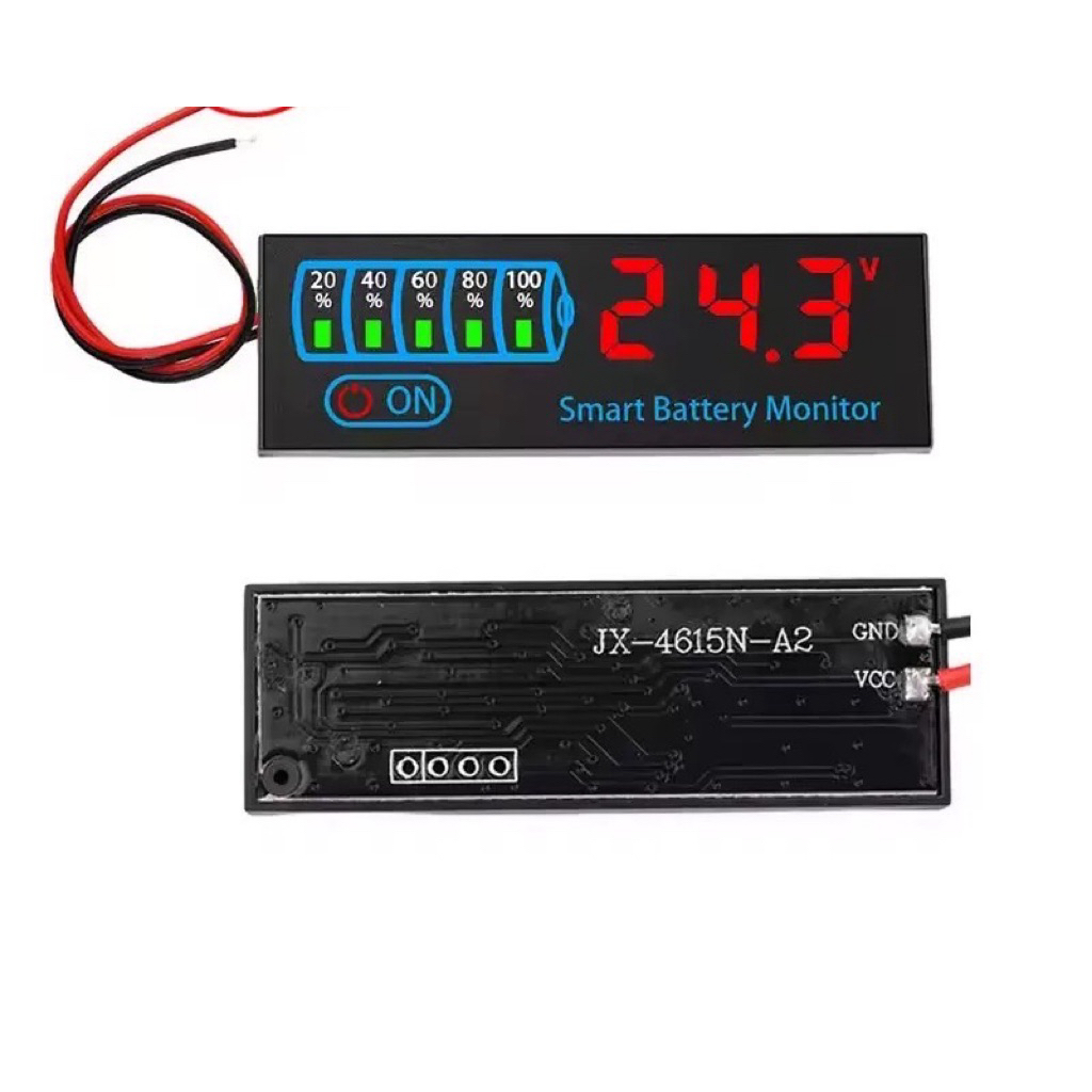 แผงแสดงแรงดันและพลังงานแบบ LED DC7-55V 12V24V แบตเตอรี่ลิเธียมตะกั่วกรด แผงแสดงพลังงานแบบสากล 100%