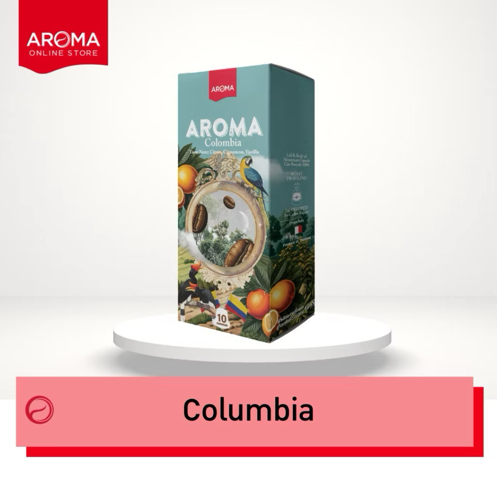 Aroma Capsule กาแฟแคปซูล Juicy Fruity/Honey Espresso/Colombia/Burnt Caramel (1กล่องx10แคปซูล)