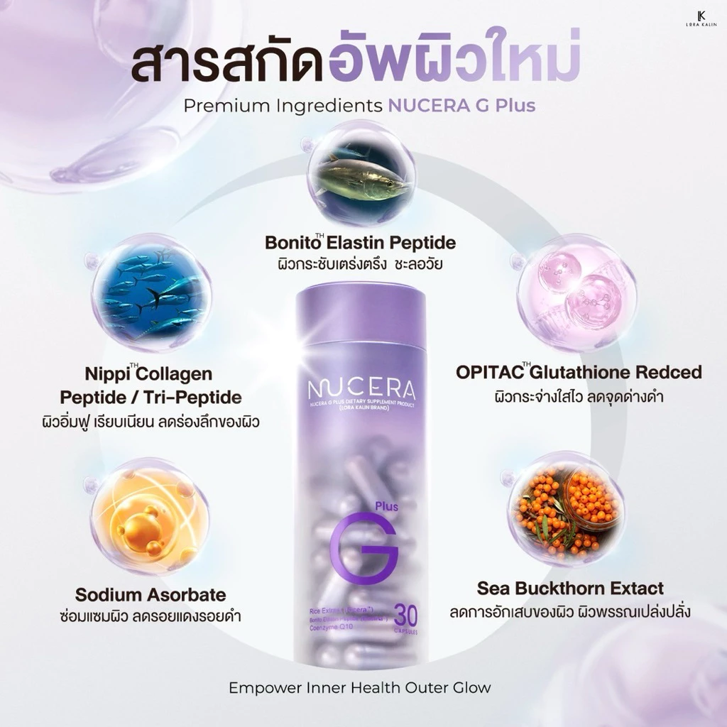 พร้อมส่ง!! Nucera G Plus สูตรใหม่!! ผิวโกลว์ ขาวเนียนละเอียด ดูสุขภาพดี thumbnail 7