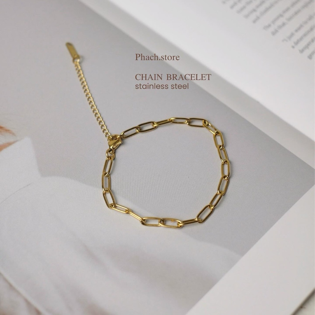 𝐂𝐡𝐚𝐢𝐧 𝐛𝐫𝐚𝐜𝐞𝐥𝐞𝐭 — 𝐬𝐭𝐚𝐢𝐧𝐥𝐞𝐬𝐬 𝐬𝐭𝐞𝐞𝐥 (สร้อยข้อมือโซ่)