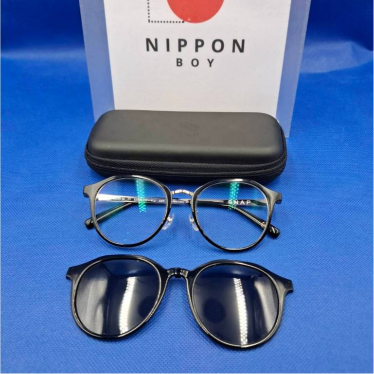 แว่นตา Owndays SNAP พร้อมคลิปออนกันแดด รุ่น SNP2015N-2S C1 สีดำ (มือสองสภาพใหม่)