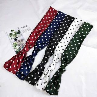(ขนาด 50*50 Cm.) 𐙚 ˚⚫️⚪️ Polka dot 🔴⚪️(ผ้าโพลิเอสเตอร์)- พร้อมส่ง 🍬🌷 ผ้าเช็ดหน้าลายจุด /ผ้าคลุมหัว/พันคอได้ ลายจุด