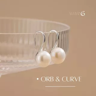 GLAMOR✨ต่างหูเงินแท้ Orb & Curve ต่างหูไข่มุก ดีไซน์เรียบหรู เงินแท้925 ใส่ออกงาน