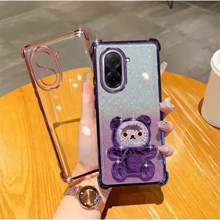 เคสขาตั้ง หมีLOVE สำหรับ Redmi15 A5 A7 A7Pro และ POCO C71 C81Pro เคส กันกระแทก หมี LOVE กริตเตอร์ น่ารัก ตั้งได้