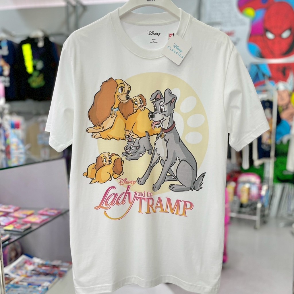 เสื้อยืดการ์ตูน ลาย Lady and the Tramp ลิขสิทธิ์แท้ดิสนีย์ (TM-249)